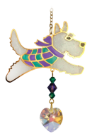 Carded Crystal Dreams Scottie Dog Purple Green