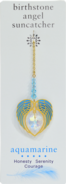 Carded Angel Wing Heart - Aquamarine