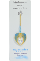 Carded Angel Wing Heart - Aquamarine