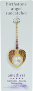 Carded Angel Wing Heart - Amethyst