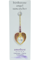 Carded Angel Wing Heart - Amethyst