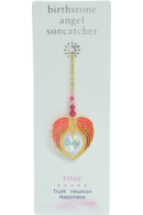 Carded Angel Wing Heart - Rose