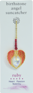 Carded Angel Wing Heart - Ruby