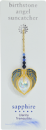 Carded Angel Wing Heart - Sapphire