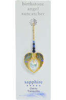 Carded Angel Wing Heart - Sapphire