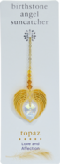 Carded Angel Wing Heart - Topaz
