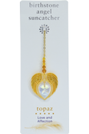 Carded Angel Wing Heart - Topaz