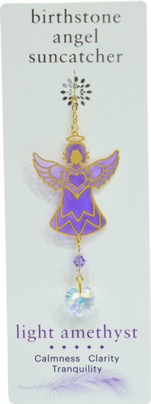 Carded Birthstone Celestial Angel - Light Amethyst