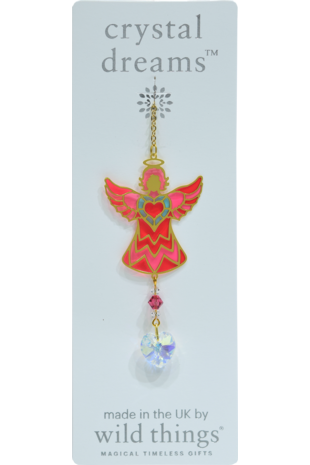 Carded Crystal Dreams Celestial Angel - Rose