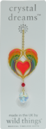 Carded Crystal Dreams Angel Wing Heart - Rainbow