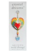 Carded Crystal Dreams Angel Wing Heart - Rainbow