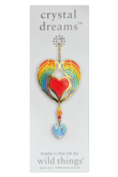 Carded Crystal Dreams Angel Wing Heart - Rainbow