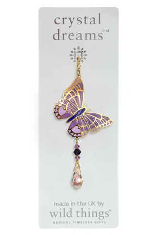 Carded Crystal Dreams Butterfly Purple Emperor