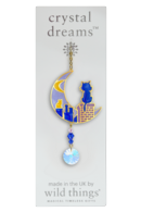 Carded Crystal Dreams Cats on Roof - Moonlight