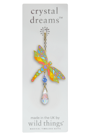 Carded Crystal Dreams Dragonfly - Rainbow