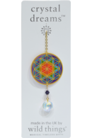 Carded Crystal Dreams Flower of Life - Rainbow