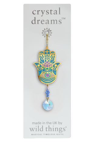 Carded Crystal Dreams Hamsa - Moonlight