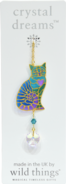 Carded Crystal Dreams Sitting Cat Heart - Aurora