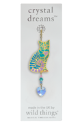 Carded Crystal Dreams Sitting Cat Heart - Aurora