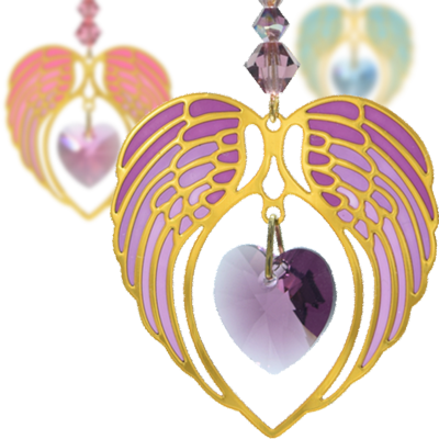 Gold Angel Wing Heart