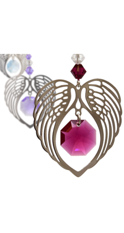 Birthstone Angel Wing Heart