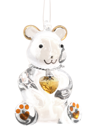 Fantasy Glass Happy Little Bear - Topaz